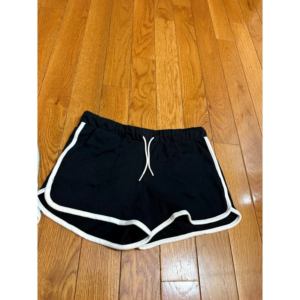 NWOT Old Navy Girls XL 14-16 Dolphin Shorts 2 Pack Blue Black Piping Drawstring